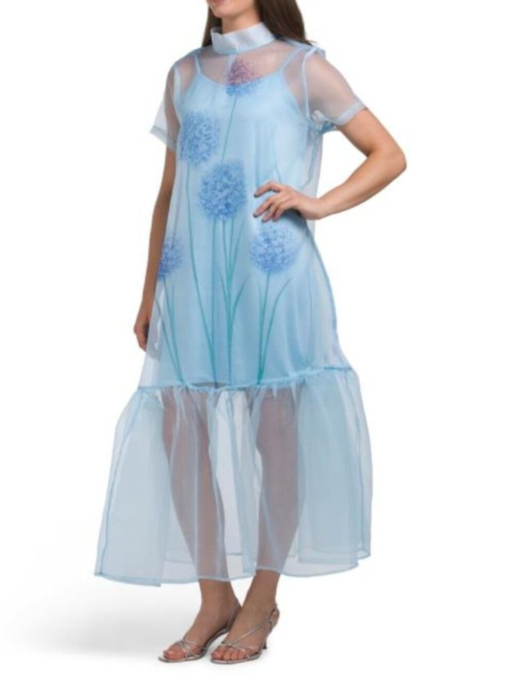 NANCY YANG Organza Floral Dress